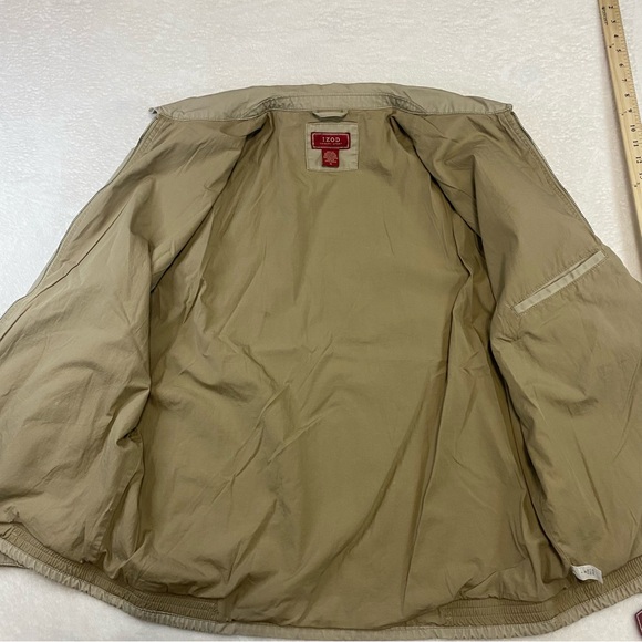 Izod Luxury Sport Hunter Barracuda Jacket Full Zip Khaki Brown Men’s Size XL - Picture 11 of 14